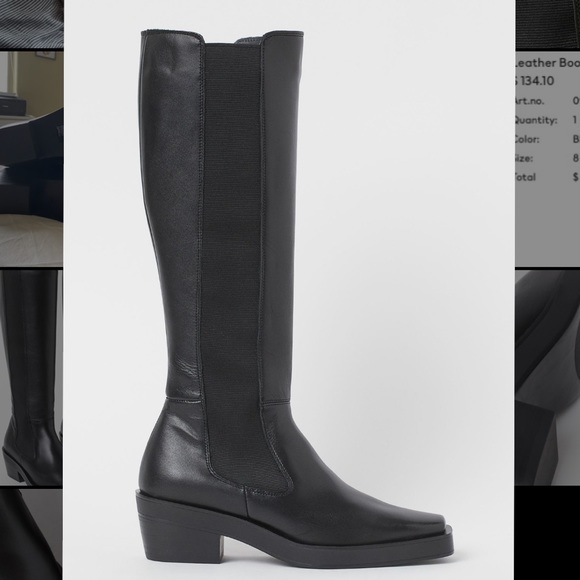 H&M Leather Boots NWT - Picture 2 of 9